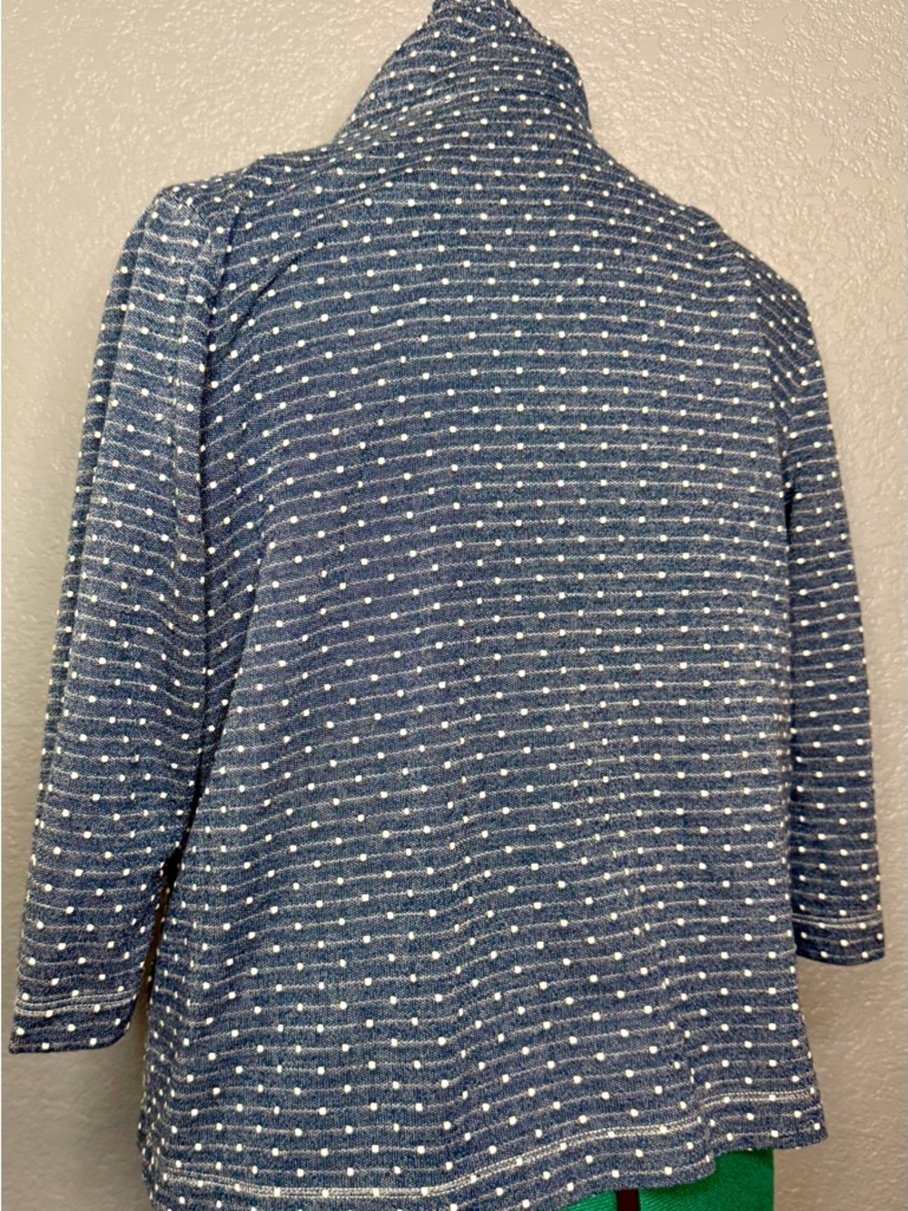 Chico’s Zip Up Jacket Women’s M Blue Polka Dot Lightweight Casual Layer - Picture 4 of 11